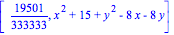 [19501/333333, x^2+15+y^2-8*x-8*y]